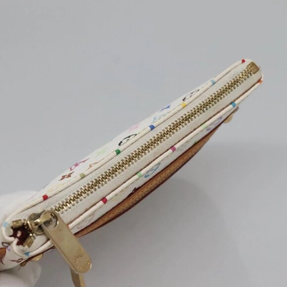 LOUIS VUITTON Monogram Multicolor Pochette MM Pouch White - Picture 5 of 16